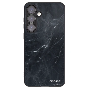Picasee Samsung Galaxy S25+ 5G Hülle - Schwarzes Silikon - Black marble