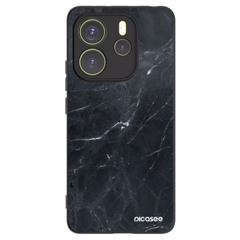 Picasee Xiaomi Redmi Note 14 4G Hülle - Schwarzes Silikon - Black marble