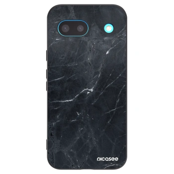 Picasee Google Pixel 8a Hülle - Schwarzes Silikon - Black marble