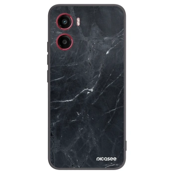 Picasee Motorola Moto G05 Hülle - Schwarzes Silikon - Black marble