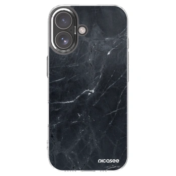 Picasee Apple iPhone 17 Hülle - Transparentes Silikon - Black marble