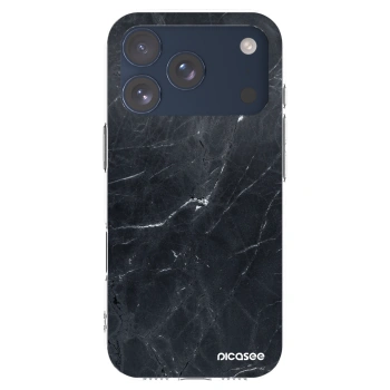 Picasee Apple iPhone 17 Pro Hülle - Transparentes Silikon - Black marble