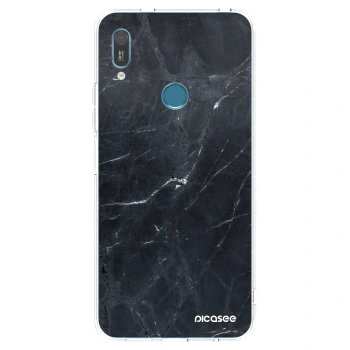 Picasee Huawei Y6 2019 Hülle - Transparentes Silikon - Black marble