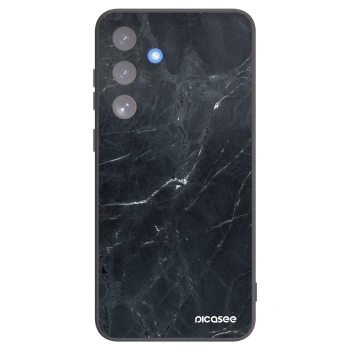 Picasee Samsung Galaxy S25 FE 5G Hülle - Schwarzes Silikon - Black marble