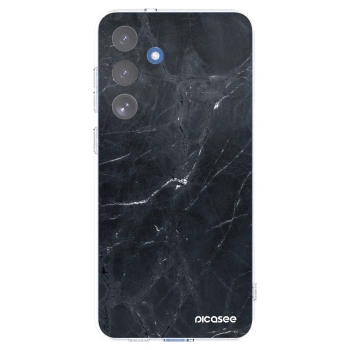 Picasee Samsung Galaxy S25 FE 5G Hülle - Transparentes Silikon - Black marble