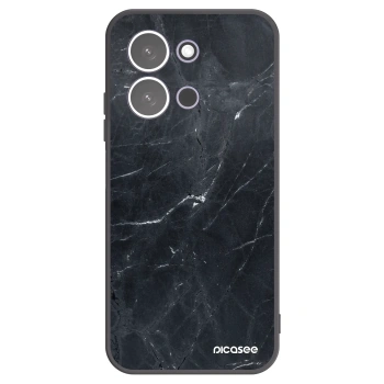 Picasee Xiaomi Redmi 15C 5G Hülle - Schwarzes Silikon - Black marble