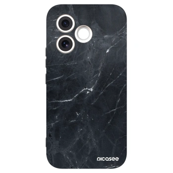 Picasee Honor 600 Lite Hülle - Schwarzes Silikon - Black marble