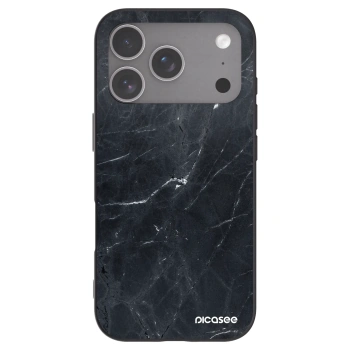 Picasee Apple iPhone 18 Pro Hülle - Schwarzes Silikon - Black marble
