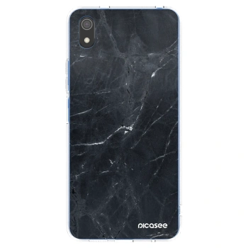 Picasee Xiaomi Redmi 7A Hülle - Transparentes Silikon - Black marble
