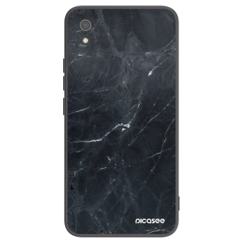 Picasee Xiaomi Redmi 7A Hülle - Schwarzes Silikon - Black marble