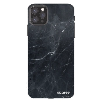 Picasee Apple iPhone 11 Pro Max Hülle - Transparentes Silikon - Black marble