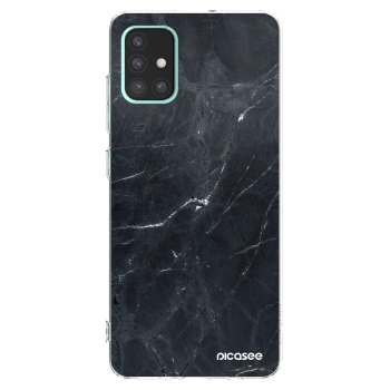 Picasee Samsung Galaxy A51 A515F Hülle - Transparentes Silikon - Black marble