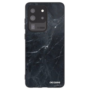Picasee Samsung Galaxy S20 Ultra 5G G988F Hülle - Schwarzes Silikon - Black marble
