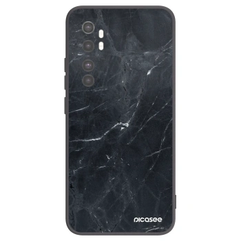 Picasee Xiaomi Mi Note 10 Lite Hülle - Schwarzes Silikon - Black marble