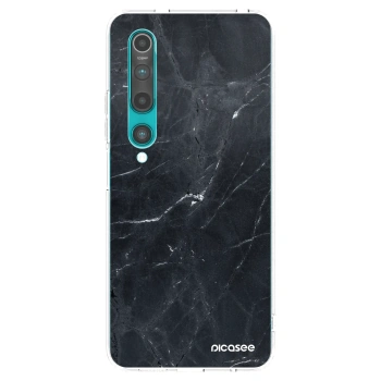 Picasee Xiaomi Mi 10 Hülle - Transparentes Silikon - Black marble