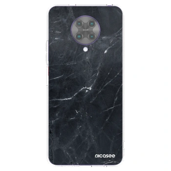Picasee Xiaomi Poco F2 Pro Hülle - Transparentes Silikon - Black marble