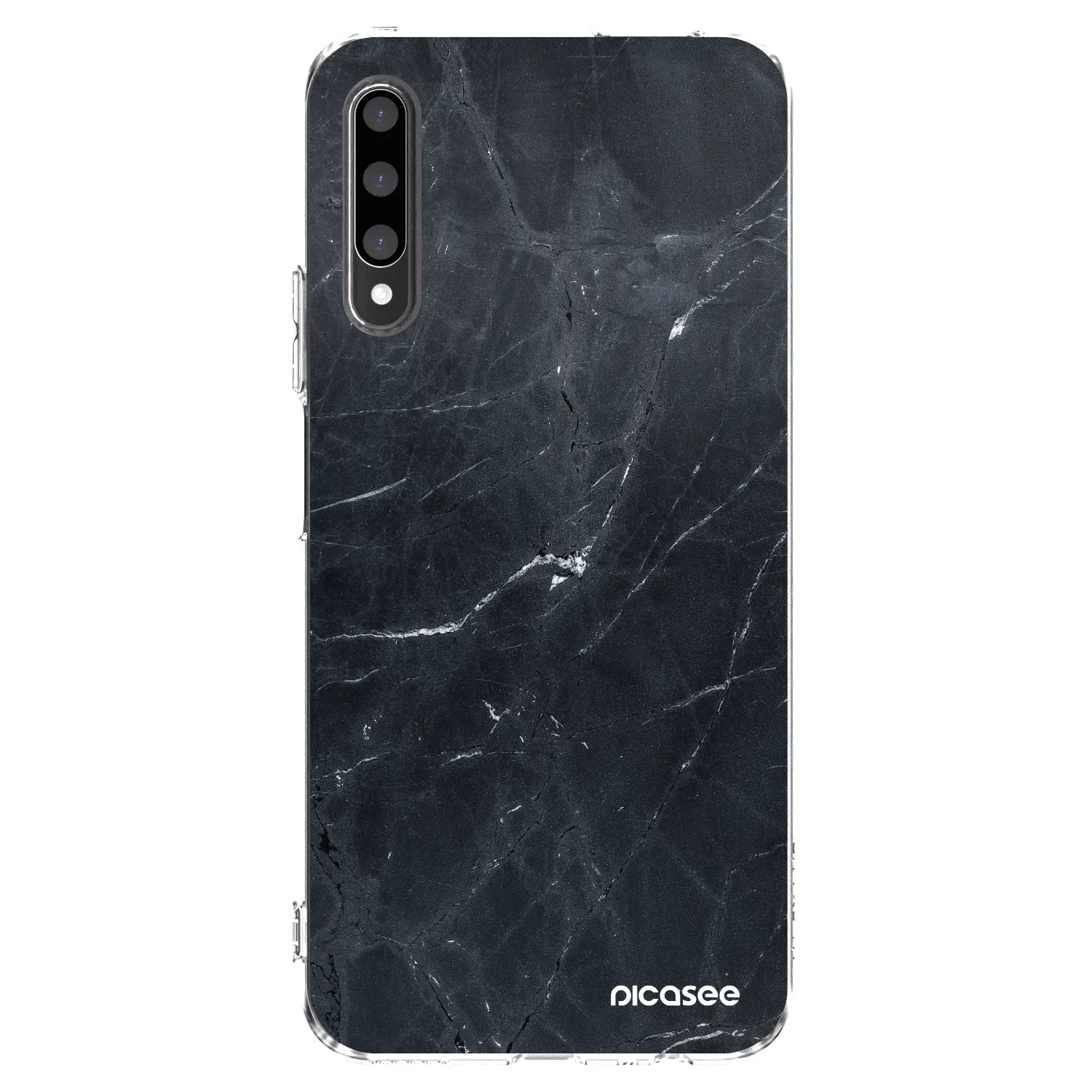Picasee Honor 9X Pro Hülle - Transparentes Silikon - Black marble