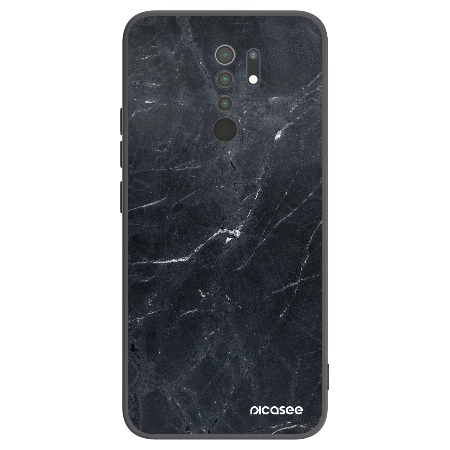 Picasee Xiaomi Redmi 9 Hülle - Schwarzes Silikon - Black marble