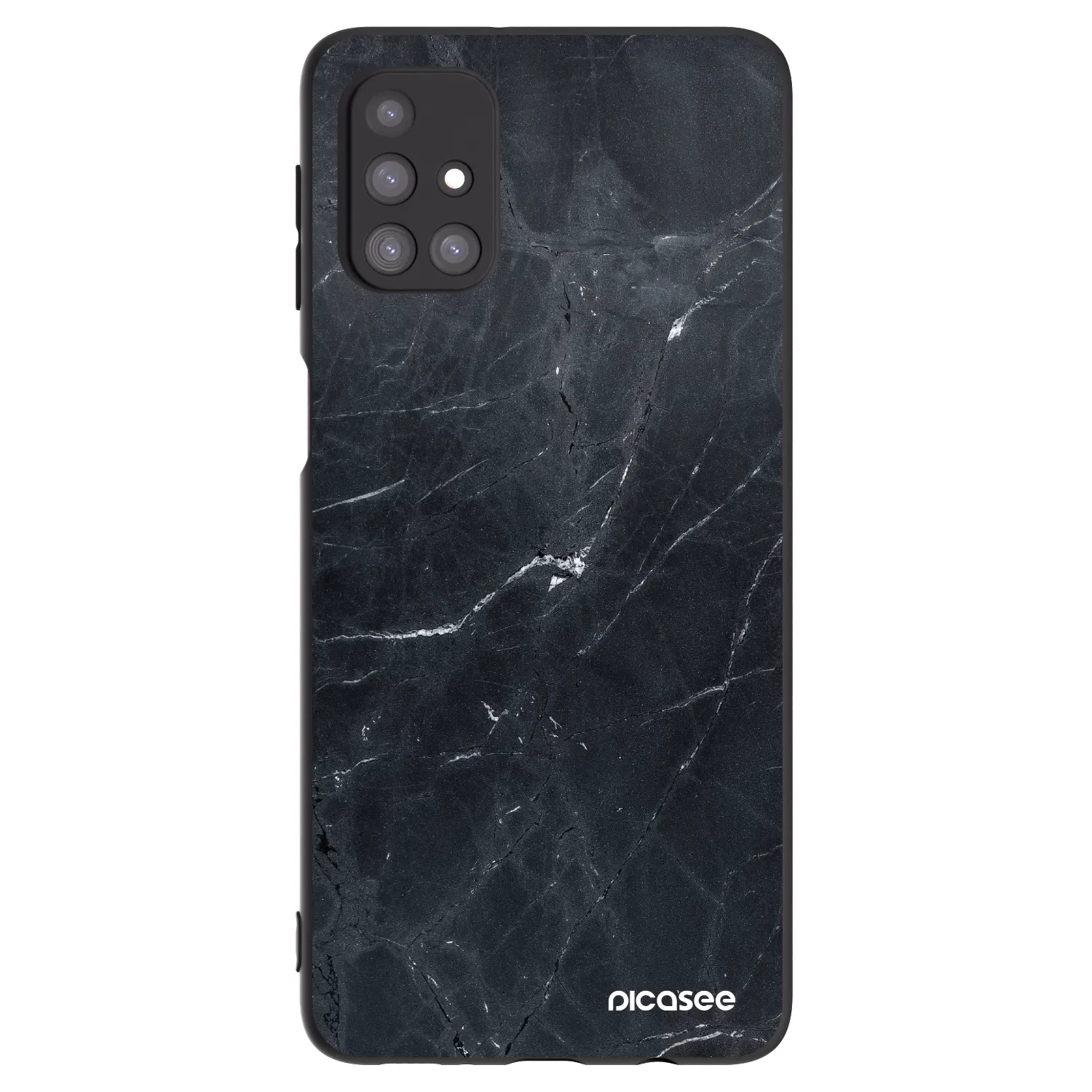 Picasee Samsung Galaxy M31s Hülle - Schwarzes Silikon - Black marble