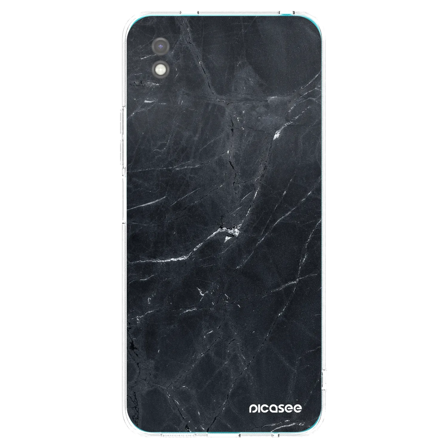 Picasee Xiaomi Redmi 9A Hülle - Schwarzes Silikon - Black marble