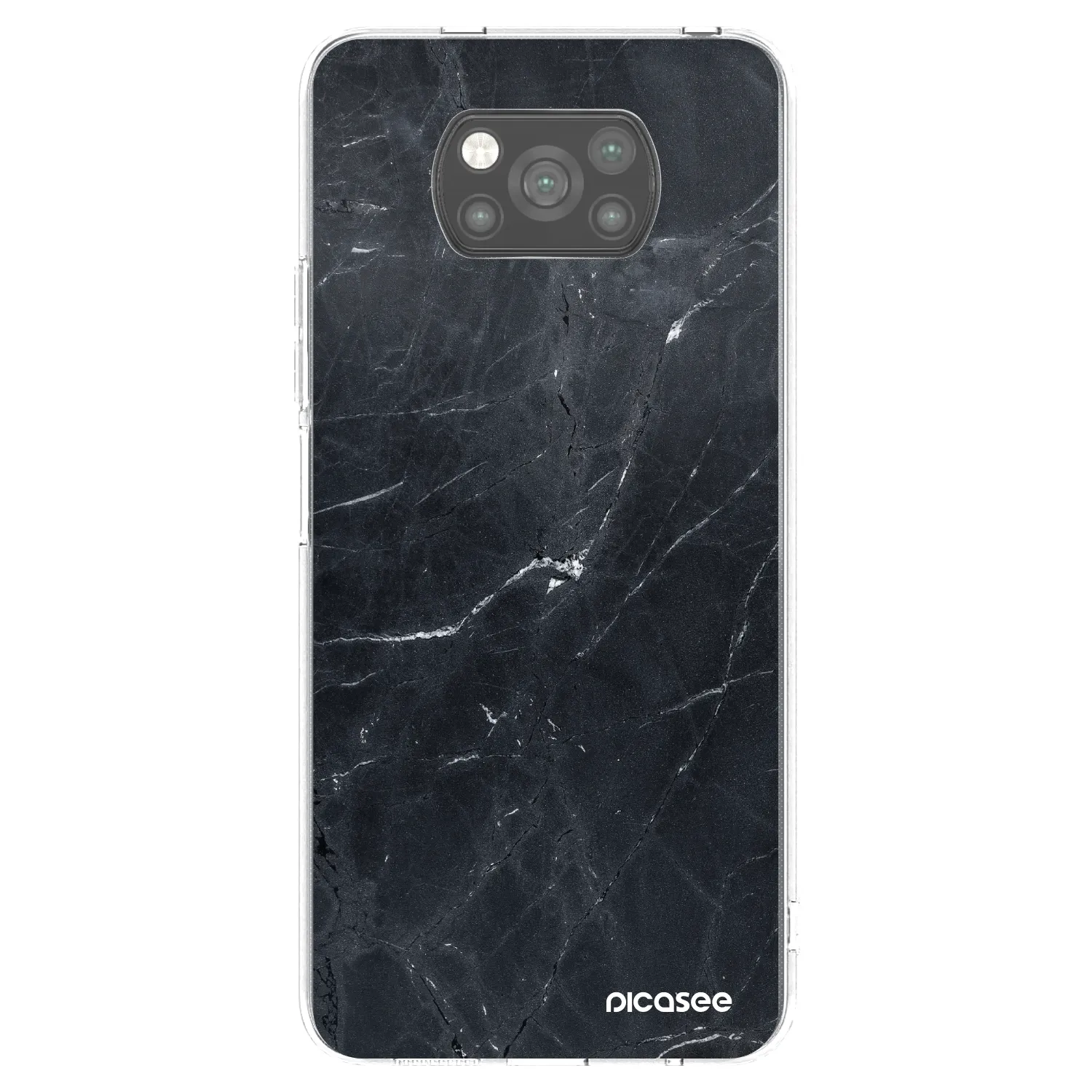 Picasee Xiaomi Poco X3 Hülle - Schwarzes Silikon - Black marble