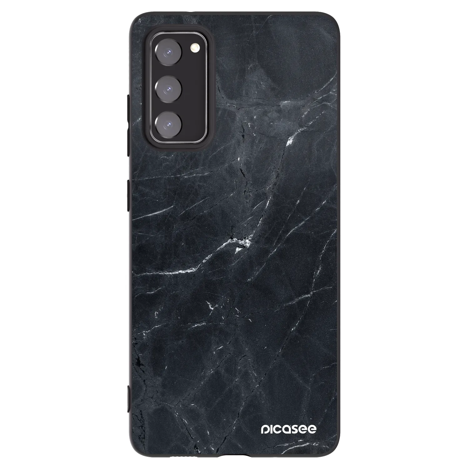 Picasee Samsung Galaxy S20 FE Hülle - Schwarzes Silikon - Black marble