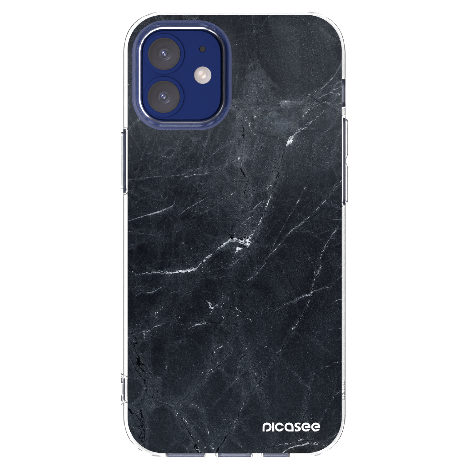 Picasee Apple iPhone 12 mini Hülle - Transparentes Silikon - Black marble