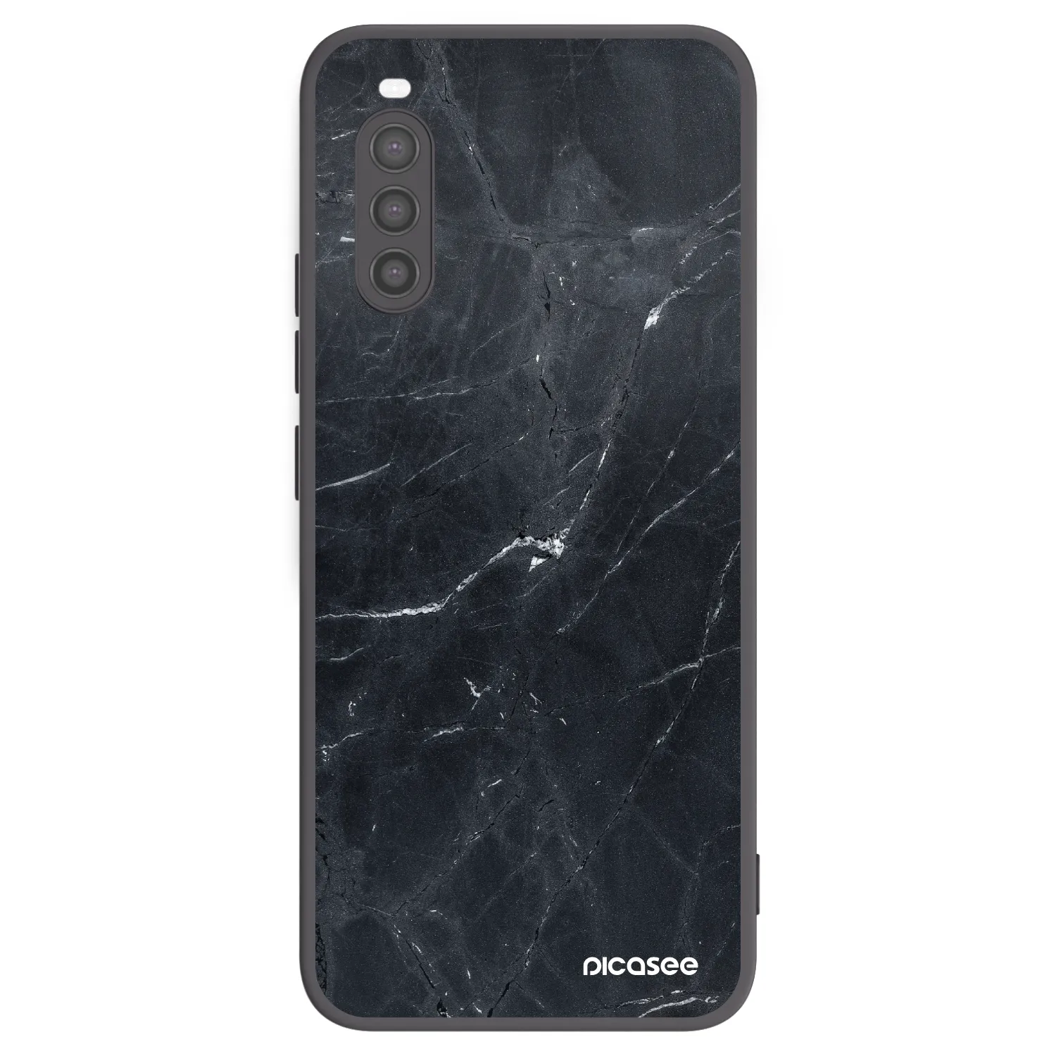Picasee Sony Xperia 10 II Hülle - Schwarzes Silikon - Black marble