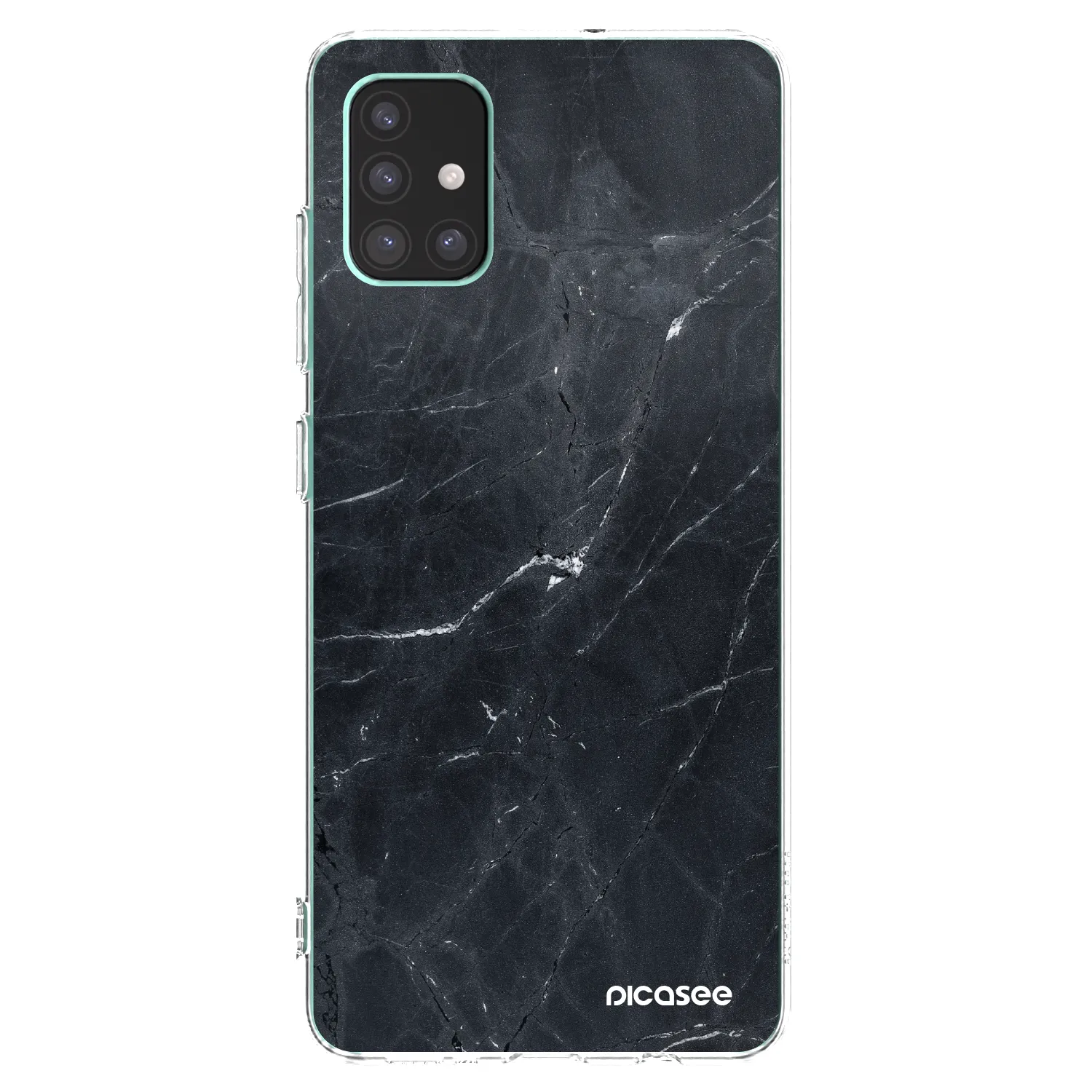 Picasee Samsung Galaxy M51 M515F Hülle - Transparentes Silikon - Black marble