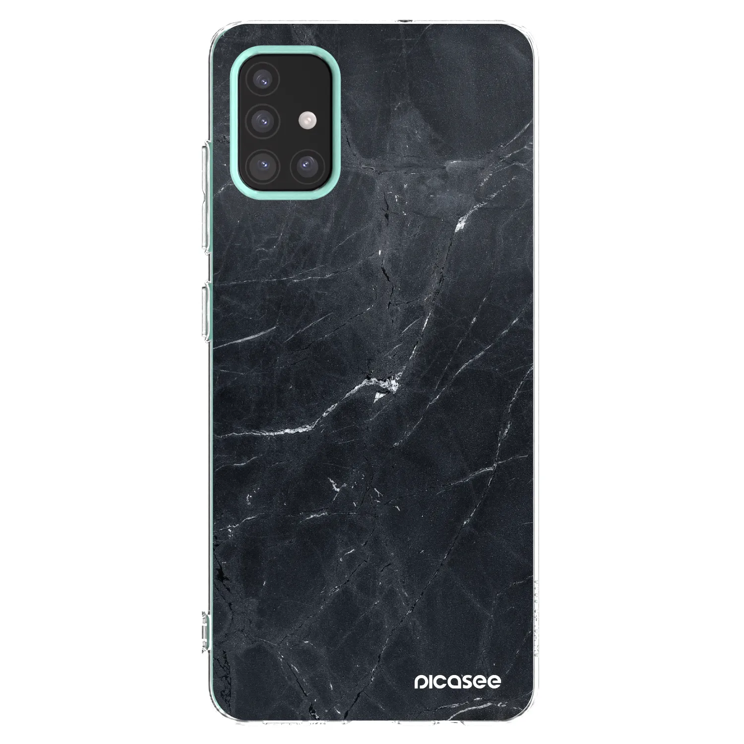 Picasee Samsung Galaxy M31s Hülle - Transparentes Silikon - Black marble
