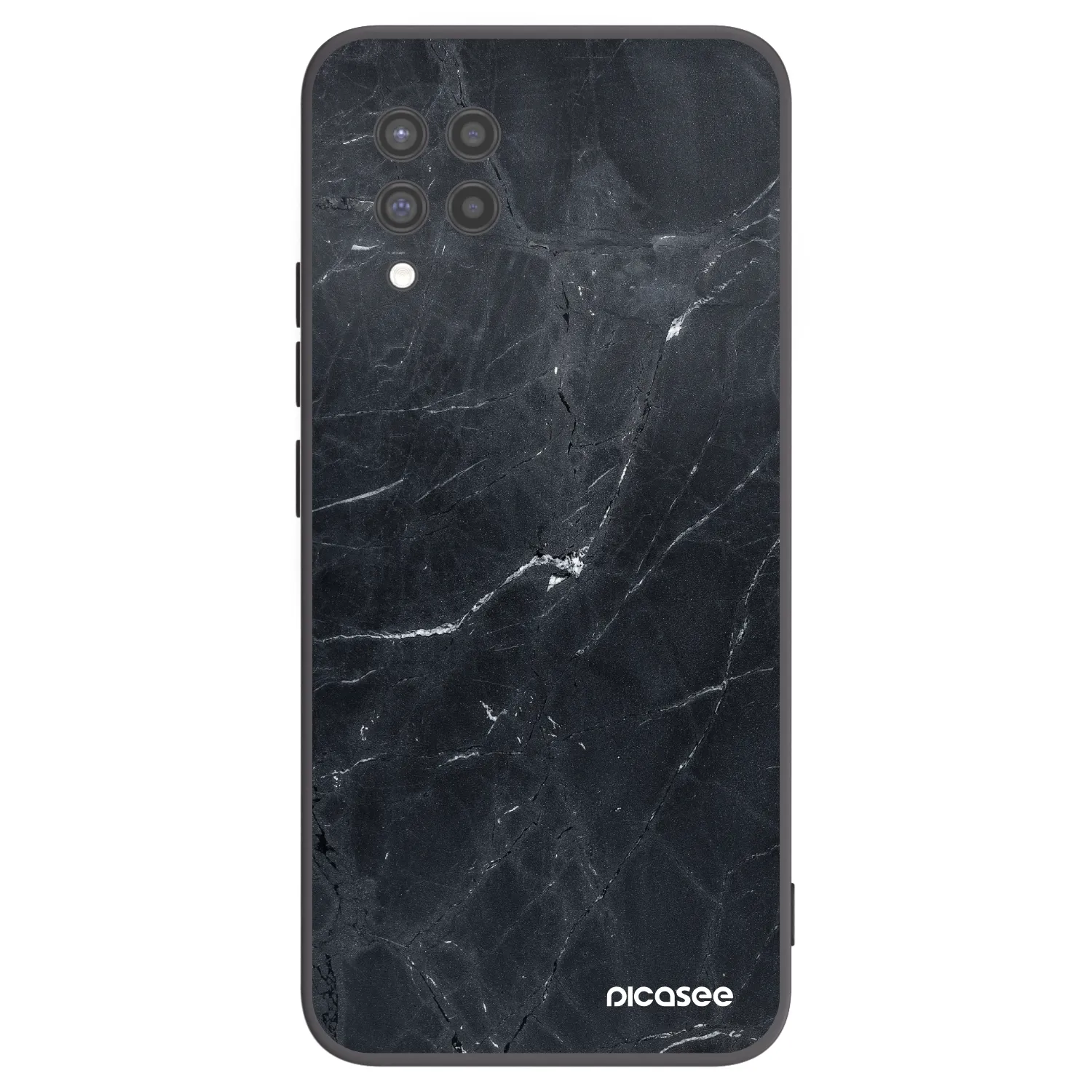 Picasee Samsung Galaxy A42 A426B Hülle - Schwarzes Silikon - Black marble