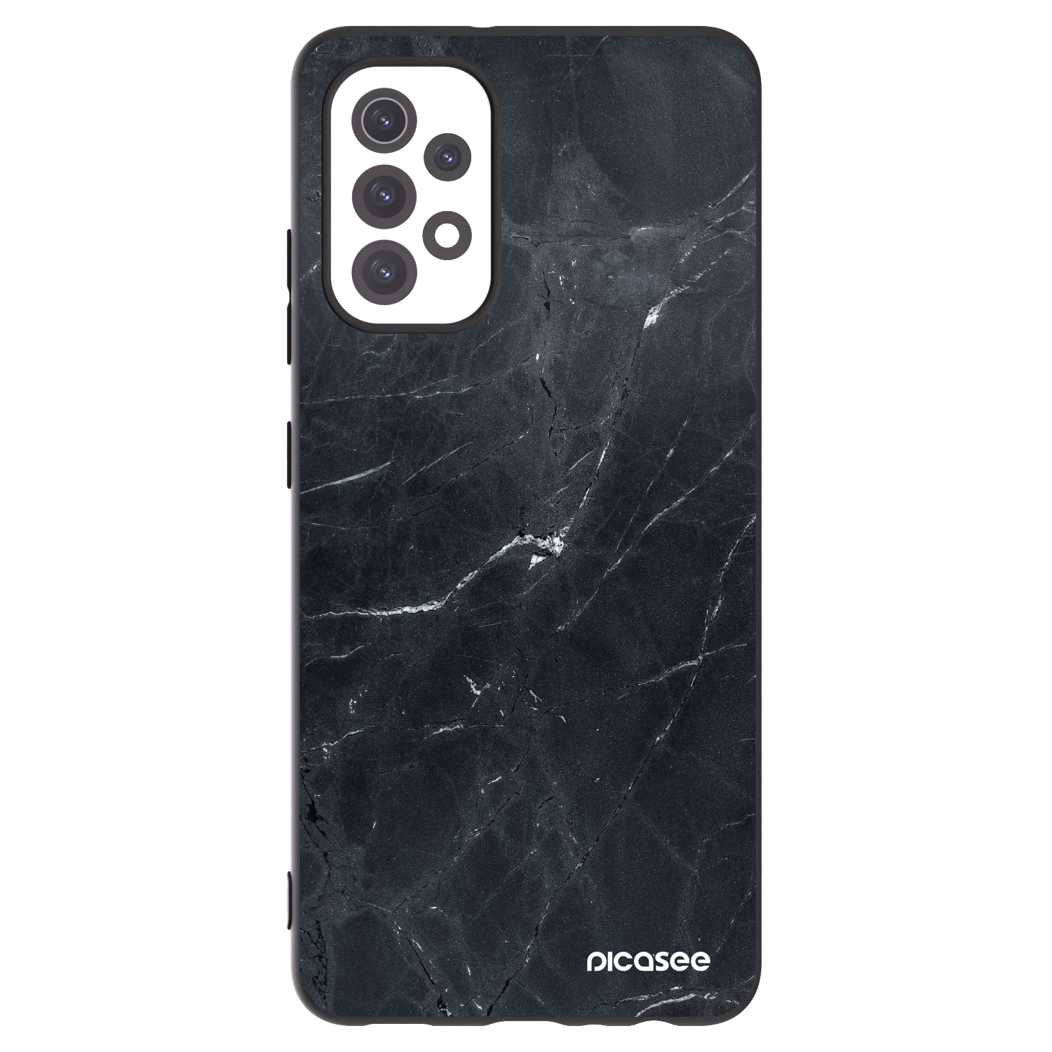 Picasee Samsung Galaxy A32 5G A326B Hülle - Schwarzes Silikon - Black marble