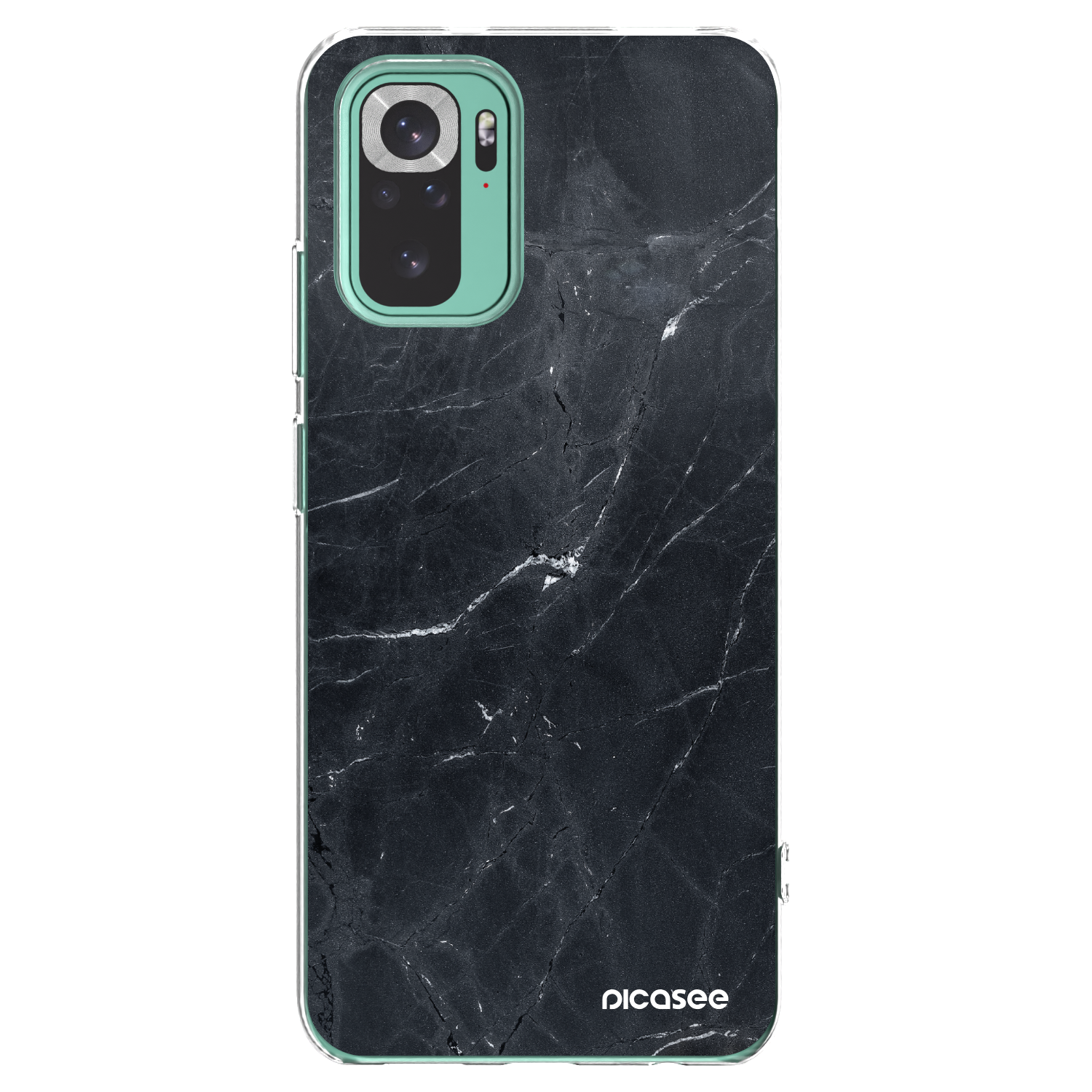 Picasee Xiaomi Redmi Note 10 Pro Hülle - Transparentes Silikon - Black marble