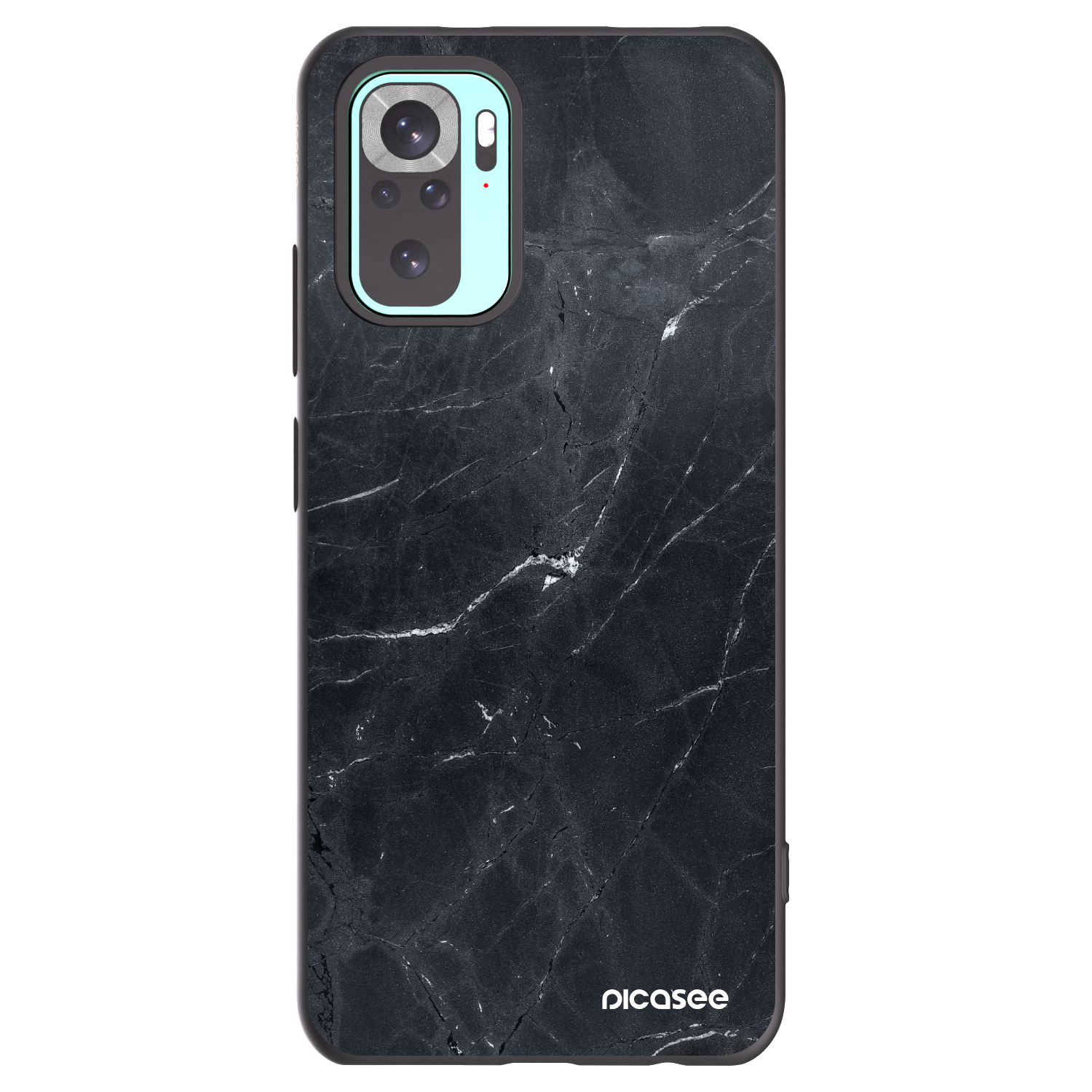 Picasee Xiaomi Redmi Note 10 Pro Hülle - Schwarzes Silikon - Black marble