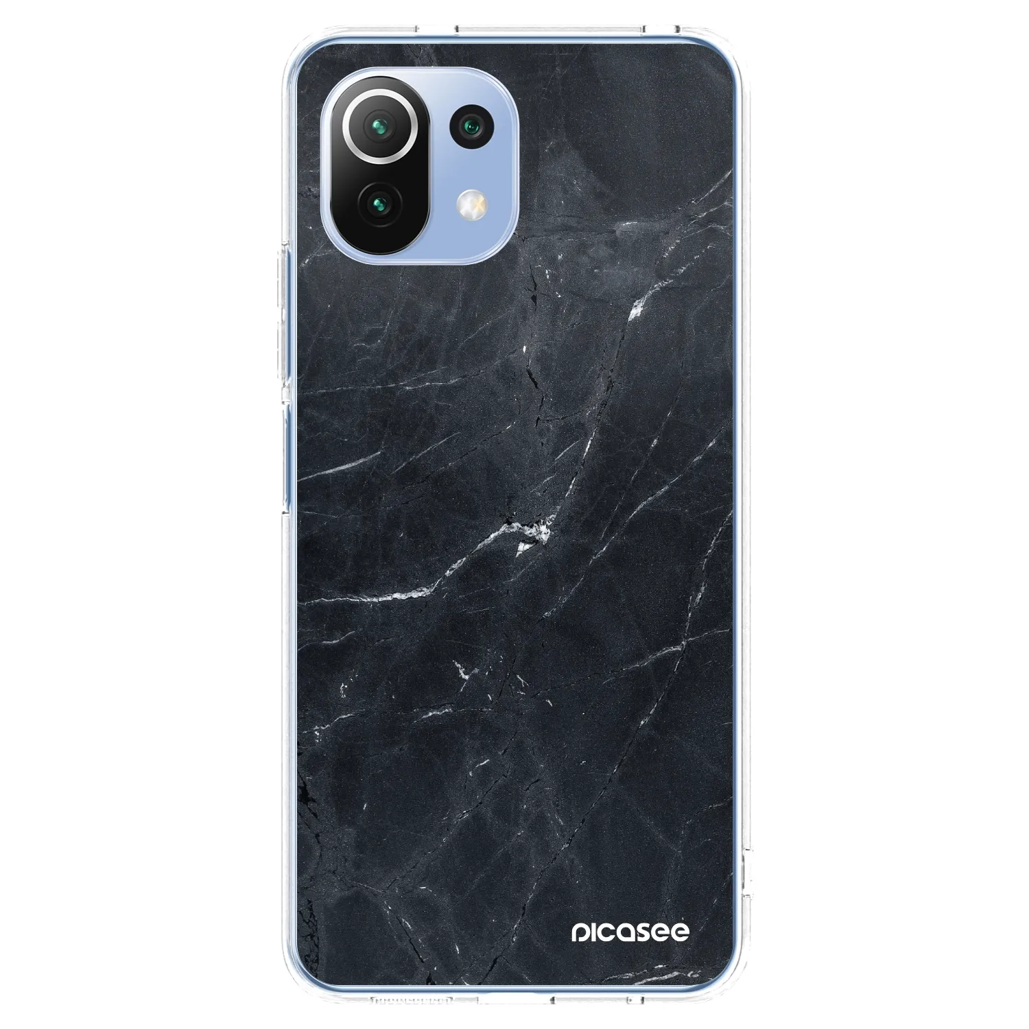 Picasee Xiaomi Mi 11 Lite Hülle - Transparentes Silikon - Black marble