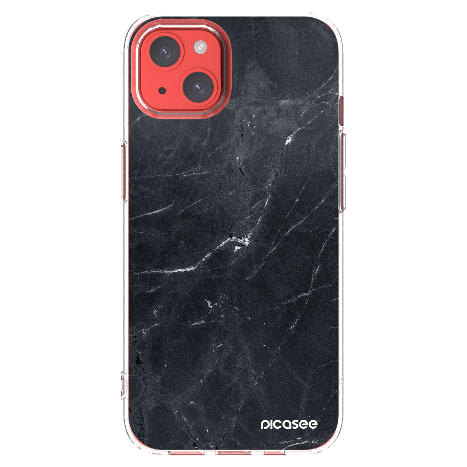 Picasee Apple iPhone 13 Hülle - Transparentes Silikon - Black marble