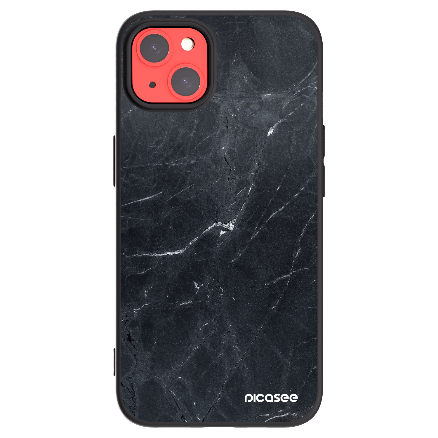 Picasee Apple iPhone 13 Hülle - Schwarzes Silikon - Black marble