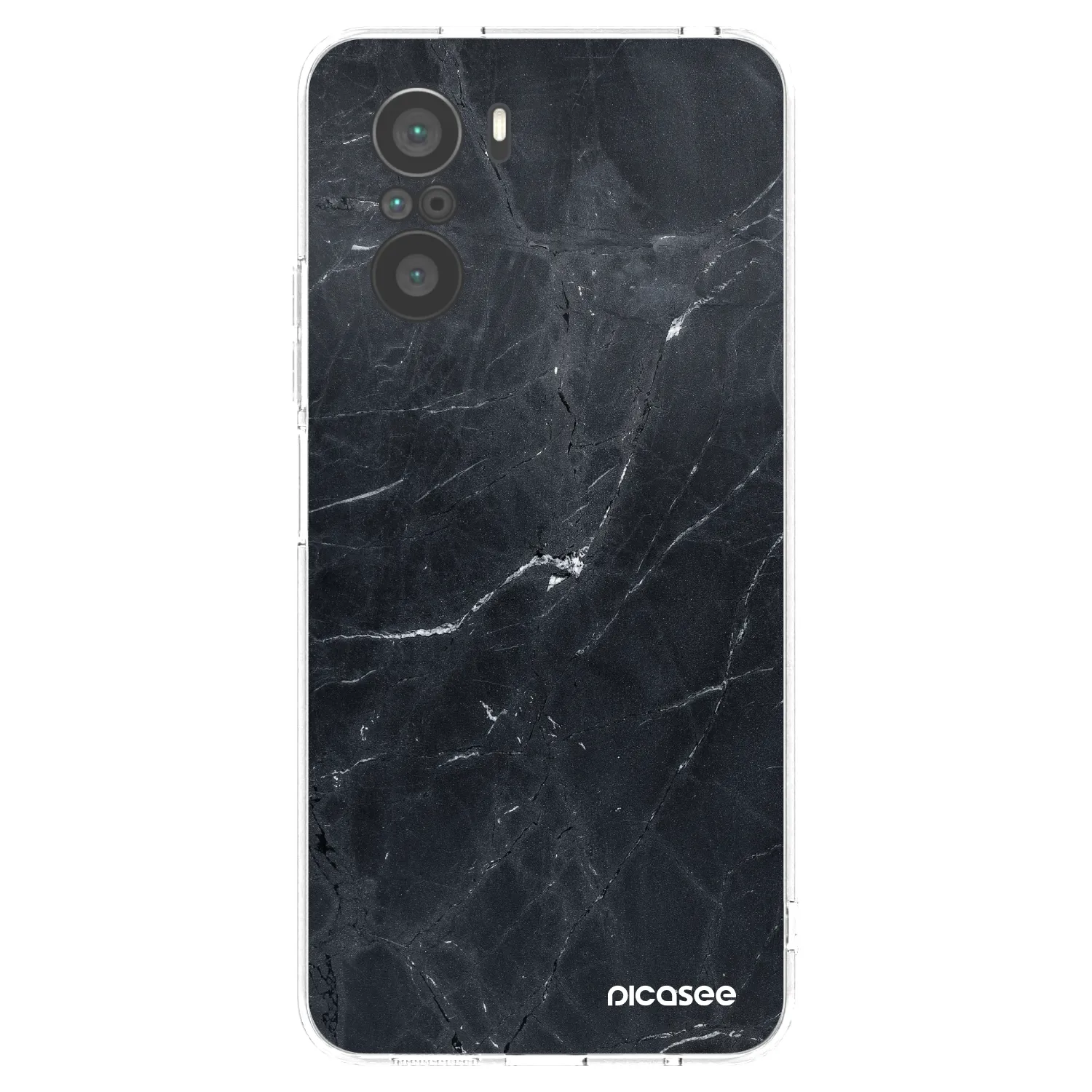 Picasee Xiaomi Poco F3 Hülle - Transparentes Silikon - Black marble