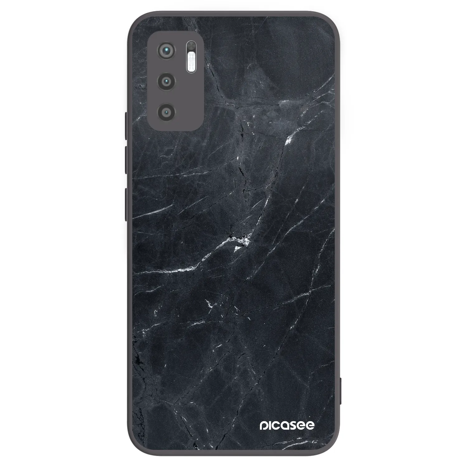 Picasee Xiaomi Redmi Note 10 5G Hülle - Schwarzes Silikon - Black marble