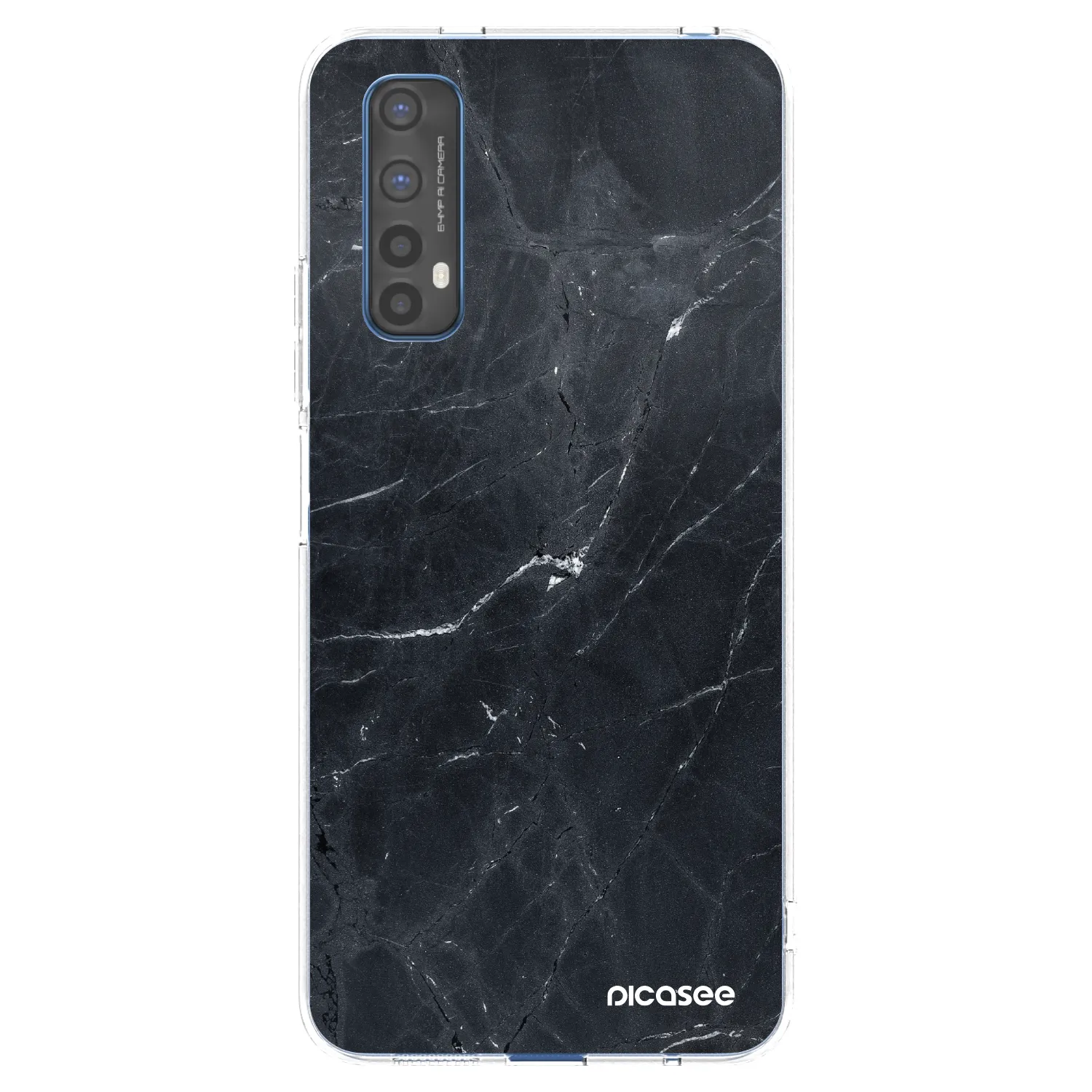 Picasee Realme 7 Hülle - Transparentes Silikon - Black marble