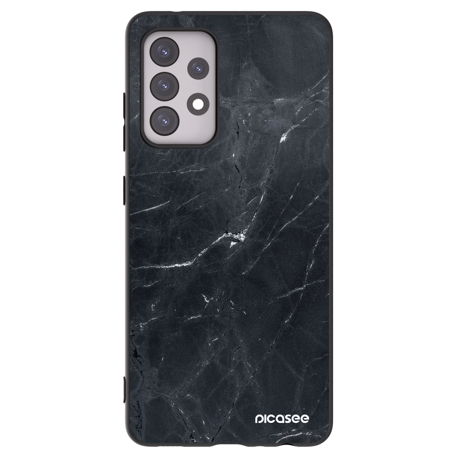 Picasee Samsung Galaxy A52s 5G A528B Hülle - Schwarzes Silikon - Black marble