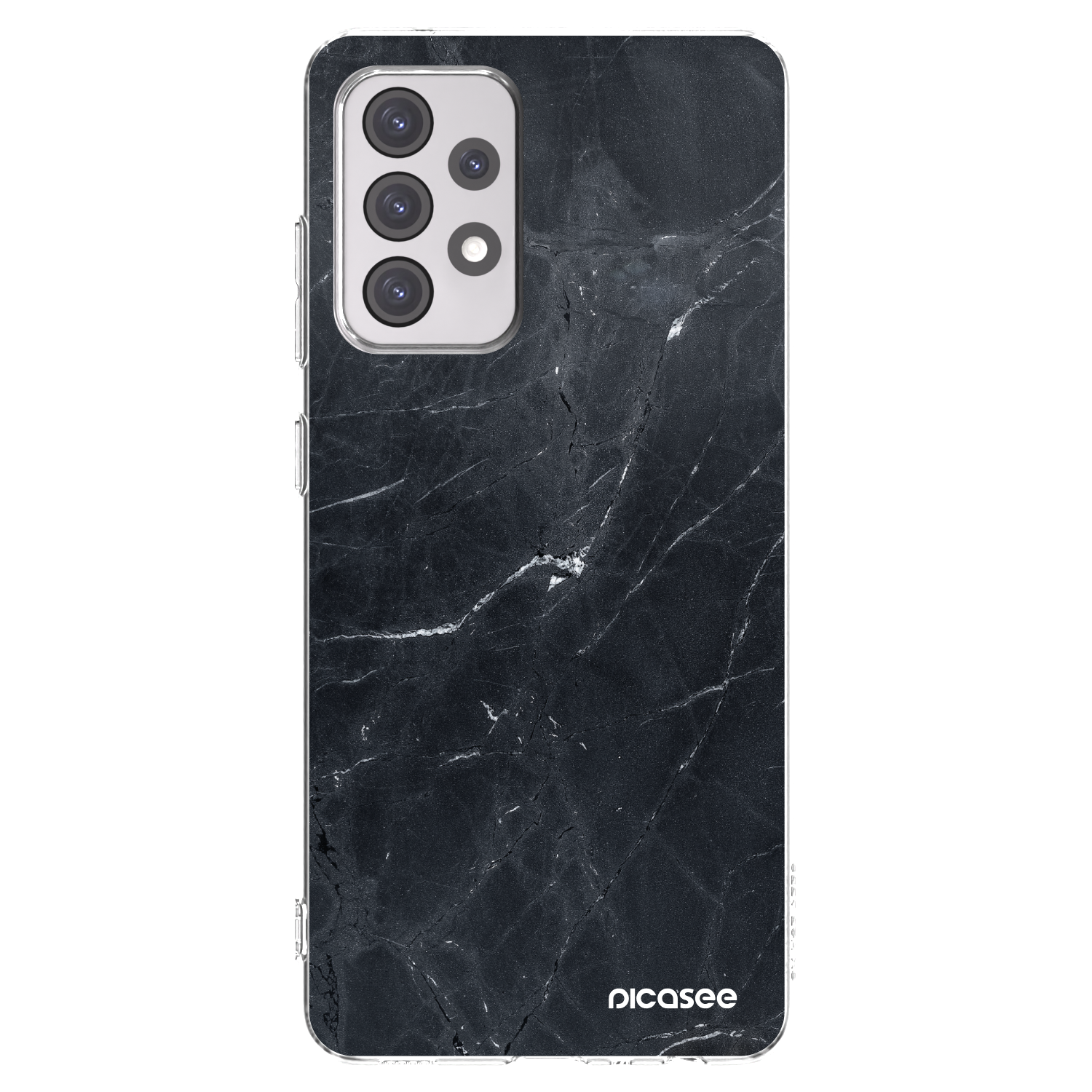 Picasee Samsung Galaxy A52s 5G A528B Hülle - Transparentes Silikon - Black marble