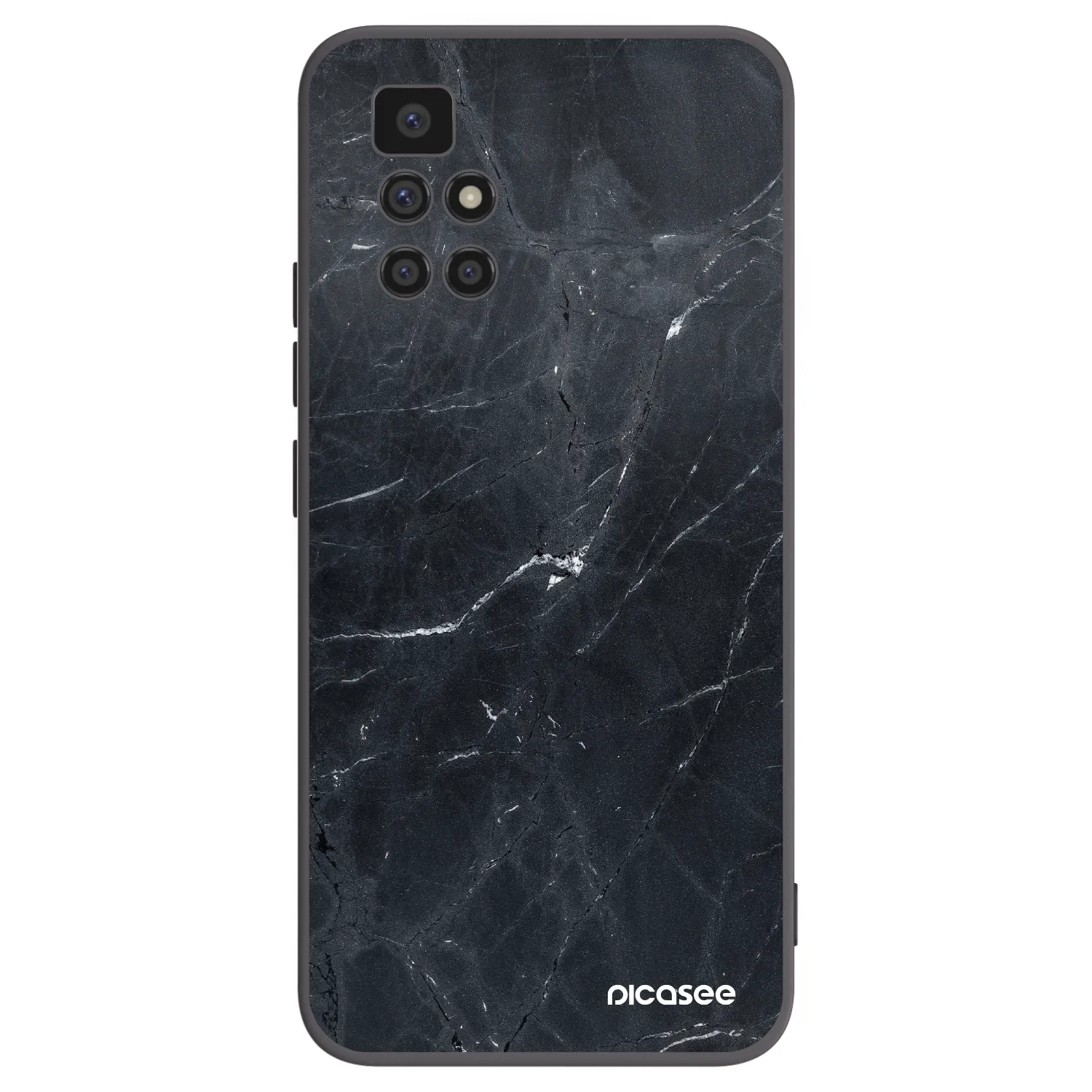 Picasee Xiaomi Redmi 10 Hülle - Schwarzes Silikon - Black marble