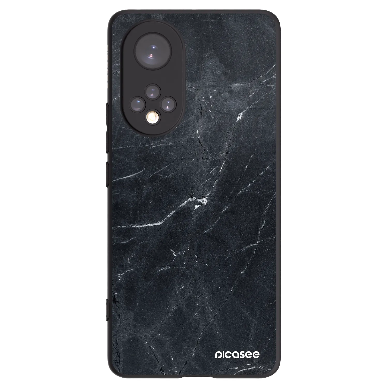 Picasee Honor 50 5G Hülle - Schwarzes Silikon - Black marble