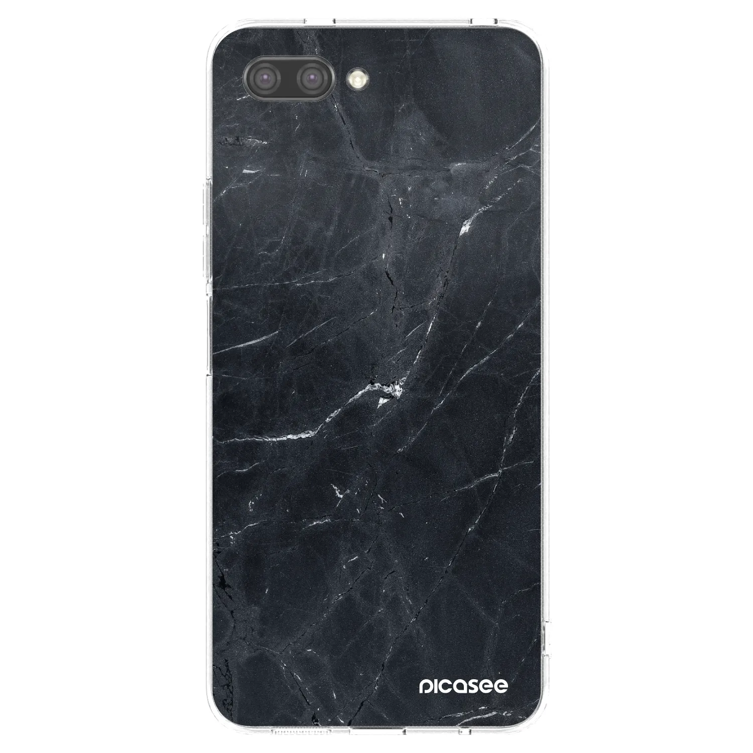 Picasee Honor 10 Hülle - Transparentes Silikon - Black marble