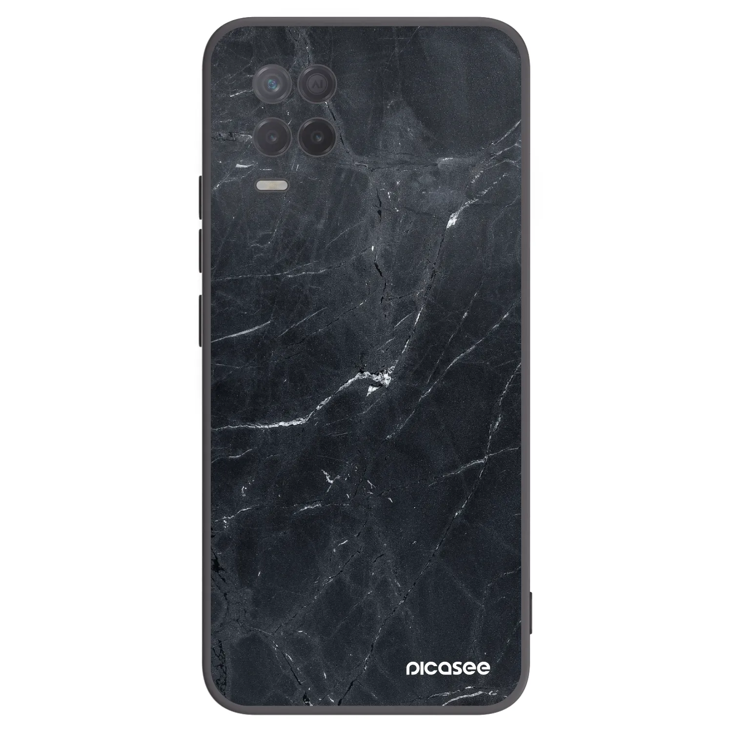 Picasee Realme 8 5G Hülle - Schwarzes Silikon - Black marble