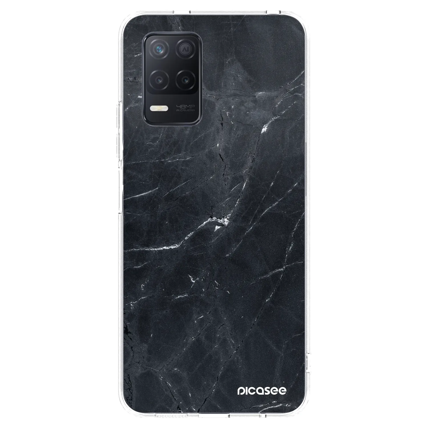 Picasee Realme 8 5G Hülle - Transparentes Silikon - Black marble
