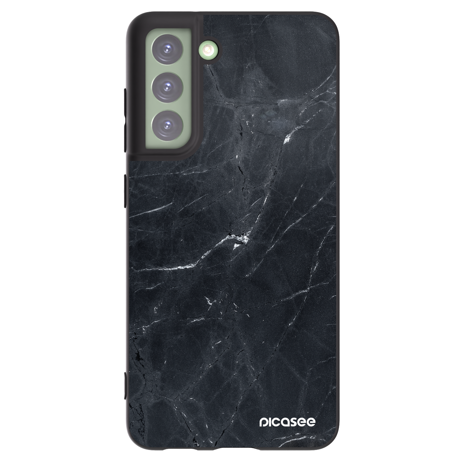 Picasee Samsung Galaxy S21 FE 5G Hülle - Schwarzes Silikon - Black marble