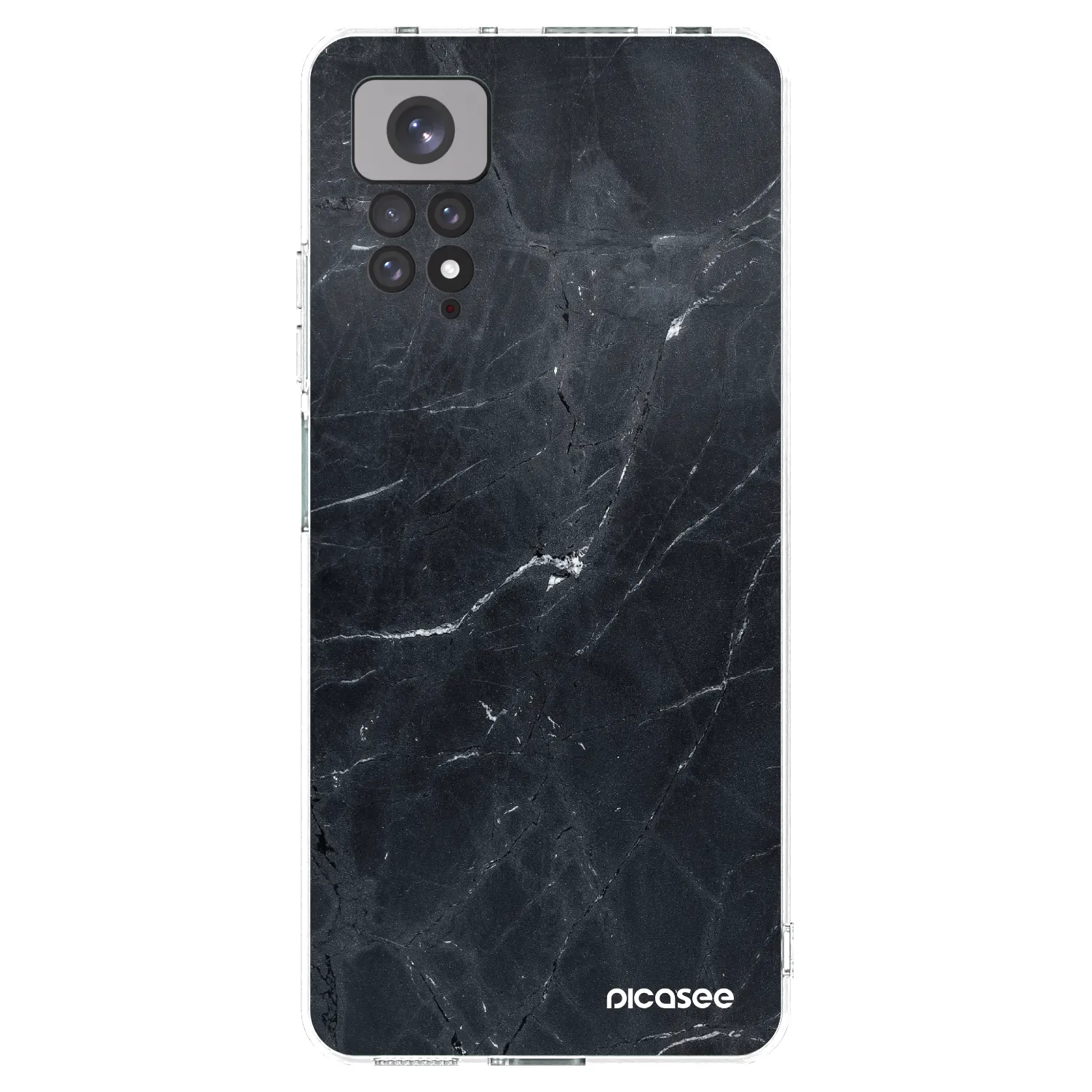 Picasee Xiaomi Redmi Note 11S 4G Hülle - Transparentes Silikon - Black marble