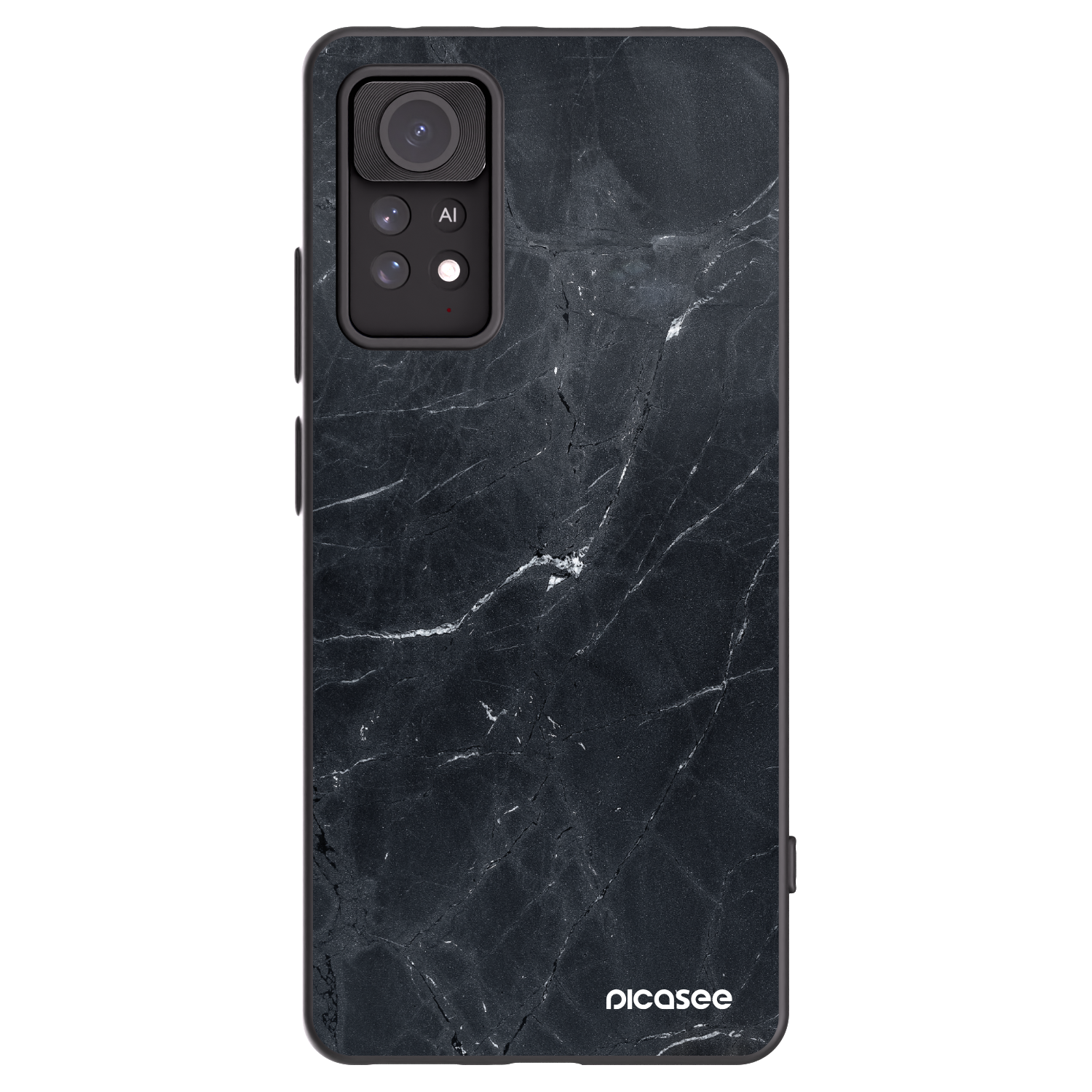 Picasee Xiaomi Redmi Note 11 Pro Hülle - Schwarzes Silikon - Black marble